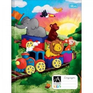 CADERNO 40FLS LINGUAGEM CAPA DURA BROCHURA ACADEMIE KIDS TILIBRA
