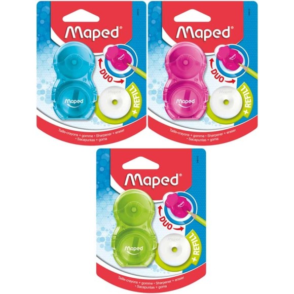 APONTADOR COM BORRACHA LOOPY TRANSLUCIDO MAPED