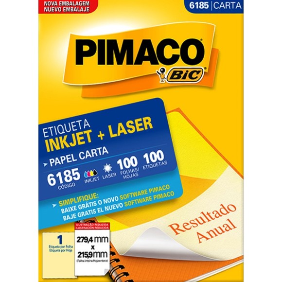  ETIQUETA 6185 COM 100 UNIDADES PIMACO