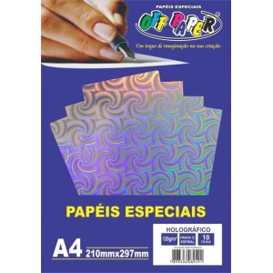 PAPEL HOLOGRÁFICO PRATA A4 10FLS OFF PAPER