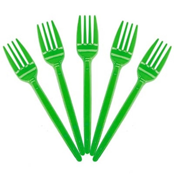GARFO PLASTICO SOBREMESA VERDE C/50 MAXPLASTIC