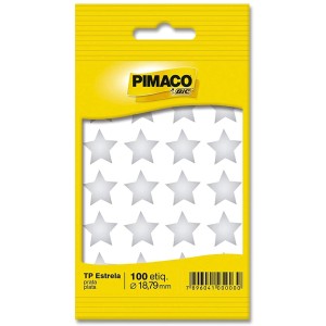 ETIQUETA DE ESTRELA PRATA COM 100 UNIDADES PIMACO