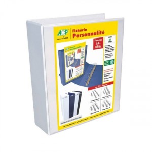 PASTA FICHÁRIO PERSONNALITÉ LOMBO 4CM A4 4 ARGOLAS BRANCA REF.3344 ACP