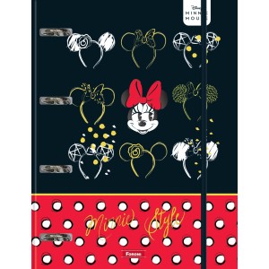 FICHÁRIO UNIVERSITÁRIO COM ELÁSTICO MINNIE REF.6872 FORONI