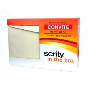 ENVELOPE CONVITE 160x235 80G MARFIM CAIXA C/100 UNIDADES SCRITY