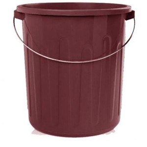 BALDE PLÁSTICO MARROM COM ALÇA DE FERRO 30 LITROS REF.BF30 ARQPLAST