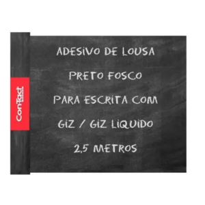 PAPEL ADESIVO LOUSA PRETO FOSCO 45CM X 2,5M CONTACT