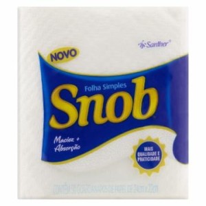 GUARDANAPO BRANCO 24X22 COM 50 UNIDADES SNOB