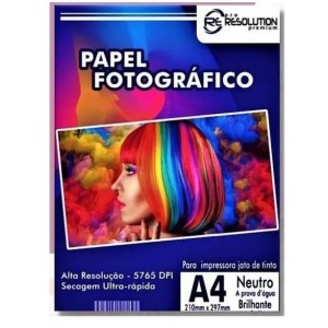 PAPEL FOTOGRÁFICO GLOSSY ADESIVO A4 150GRS 50FLS PRO RESOLUTION