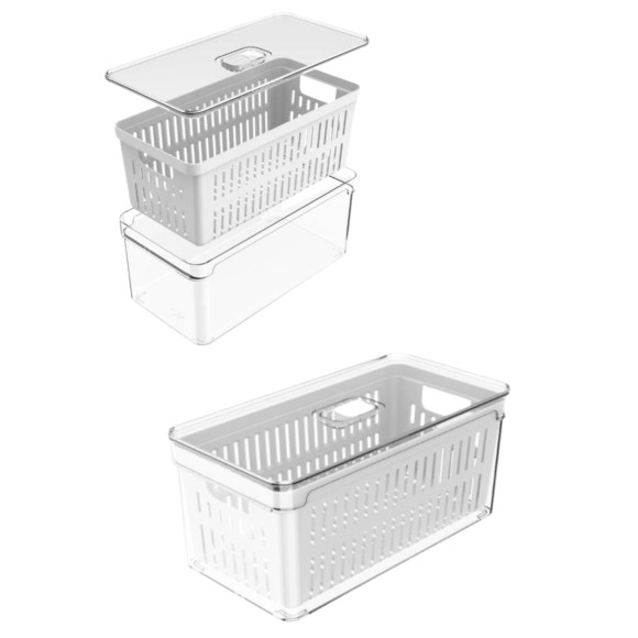 ORGANIZADOR DE GELADEIRA ACRÍLICO FRESH CESTO 5L 30x15x13CM OF350 OU