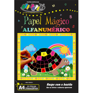 PAPEL MÁGICO ALFANUMÉRICO 1FLS+BASTÃO OFF PAPER