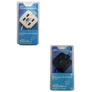 HUB 3.0 4 PORTAS KP-T121A KNUP BRANCO/PRETO