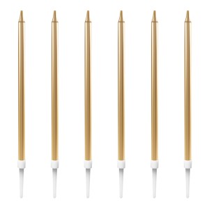 VELA PALITO 13CM DOURADA 440 C/6 UNIDADES MAKE