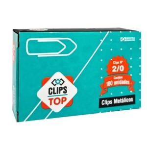 CAIXA DE CLIPS GALVAIZADO 2/0 COM 100 UNIDADES TOP