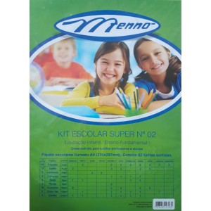 KIT ESCOLAR Nº2 A4 COM 62 FOLHAS MENNO