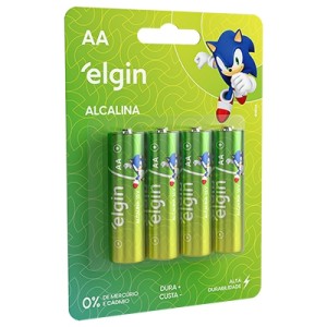 PILHA PEQUENA ALCALINA AA CARTELA C/4  UNIDADES ELGIN
