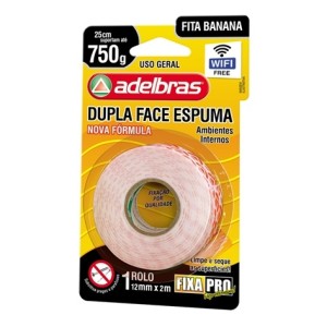 FITA DUPLA FACE ESPUMA 12MMx2M ADELBRAS