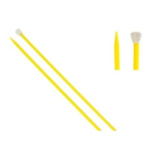 AGULHA TRICÔ PLÁSTICO 25CM 0060 AMARELA 6MM COM 2 CÍRCULO