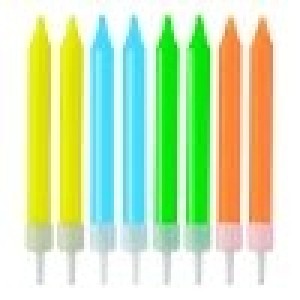 VELA PALITO COLORIDA COM 8 MAKE