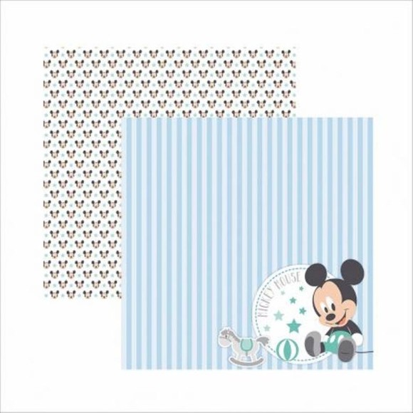FOLHA SCRAPBOOK DECORADA  MICKEY BABY REF.19331  TOKE E CRIE