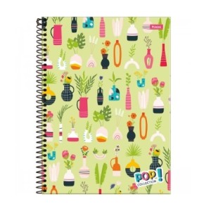 CADERNO 96FLS 1 MATÉRIA UNIVERSITÁRIO CAPA DURA ESPIRAL POP COLLECTION FORONI