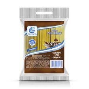 PALITO DE MADEIRA AMARELO COM 100 UNIDADES THEOTO