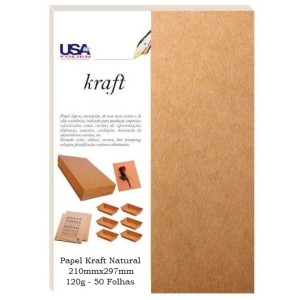 PAPEL KRAFT NATURAL A4 120G 50FLS USA FOLIEN
