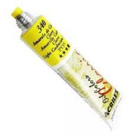 TINTA ÓLEO BISNAGA 20ML REF.340 AMARELO DE CÁDMIO CLARO ACRILEX