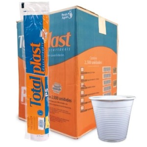 COPO PLÁSTICO DESCARTÁVEL 150ML BRANCO CAIXA C/2500 TOTALPLAST