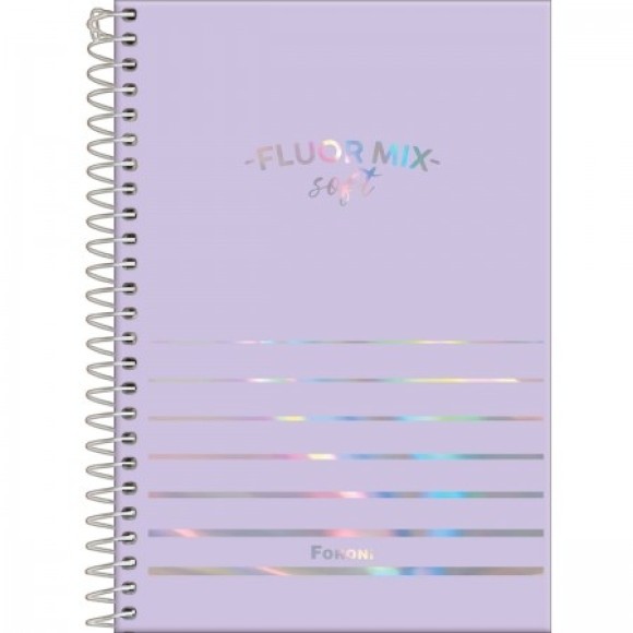 CADERNO 1/4 CAPA PLÁSTICA 80FLS FLUOR MIX SOFT FORONI