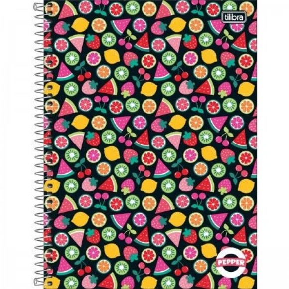 CADERNO 320FLS 20 MATÉRIAS UNIVERSITÁRIO CAPA DURA ESPIRAL PEPPER FEMININO TILIBRA