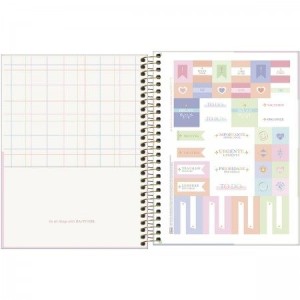 CADERNO 80FLS 1 MATÉRIA COLEGIAL CAPA DURA ESPIRAL HAPPY TILIBRA