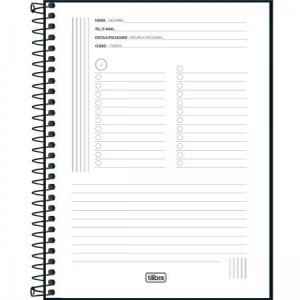 CADERNO 80FLS 1 MATÉRIA COLEGIAL CAPA DURA  ESPIRAL ORGANIZER EXECUTIVO TILIBRA