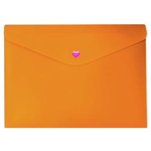 PASTA ENVELOPE COM BOTÃO A4 LARANJA 0014 DELLO