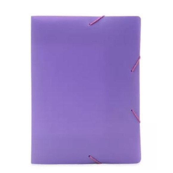 PASTA PLÁSTICA A4 ABA ELÁSTICO ROXO 0442 DELLO