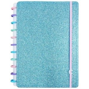 CADERNO INTELIGENTE GRANDE LETS GLITER OCEAN BLUE