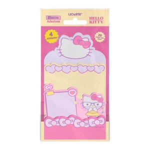 BLOCO ADESIVO 4 BLOCOS C/20FLS CADA HELLO KITTY LEO&LEO