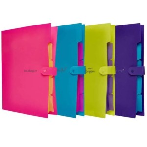 PASTA SANFONADA A4 5 DIVISÓRIAS CORES NEON POLIBRAS