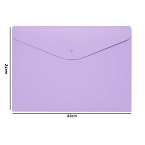 PASTA ENVELOPE COM BOTÃO A4 LILÁS PASTEL POLIBRAS