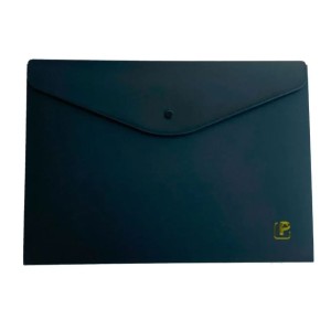 PASTA ENVELOPE COM BOTÃO A4 PRETA POLIBRAS