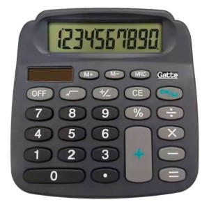 CALCULADORA 10 DÍGITOS PRETA 12x12CM FK808A GATTE