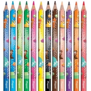 LÁPIS 12 CORES JUMBO JUNGLE FEVER MAPED