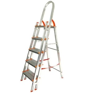 ESCADA DE ALUMÍNIO DUPLA 4 DEGRAUS PATAMAR 89CM EMD005 ÁGATA