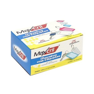 CHAVEIRO PLÁSTICO COLORIDO C/25 IDENTIFICADORES MAXCRIL