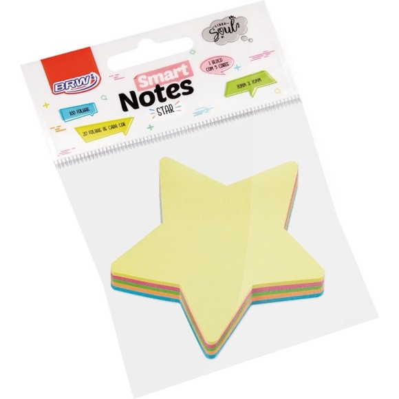 BLOCO ADESIVO SMART NOTES 70MMx70MM ESTRELA 100FLS BRW