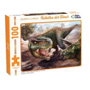 QUEBRA-CABEÇA 100 PEÇAS BATALHA DOS DINOS REF.791660 PAIS & FILHOS