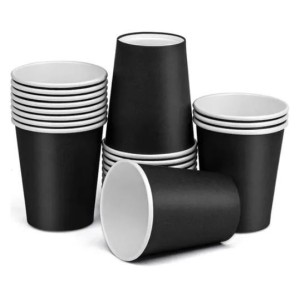 COPO DE PAPEL 110ML 50 UNIDADES PRETO