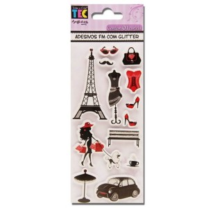 ADESIVOS FEITOS Á MÃO COM GLITTER MODA REF.17590 TOKE E CRIE