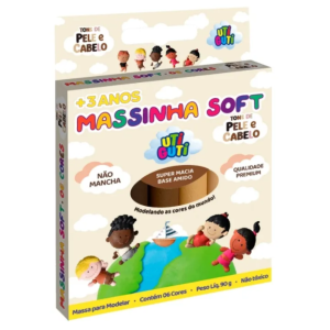 MASSA DE MODELAR 6 CORES TONS DE PELE UTI GUTI 
