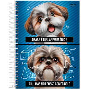 CADERNO 160FLS 10 MATÉRIAS UNIVERSITÁRIO CAPA DURA ESPIRAL PETS LOVE JANDAIA